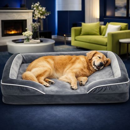 Orthopedic Dog Bed Designed to Relieve the Pain in Their Hips & Joints caused by Dysplasia, Arthritis, and Old Age