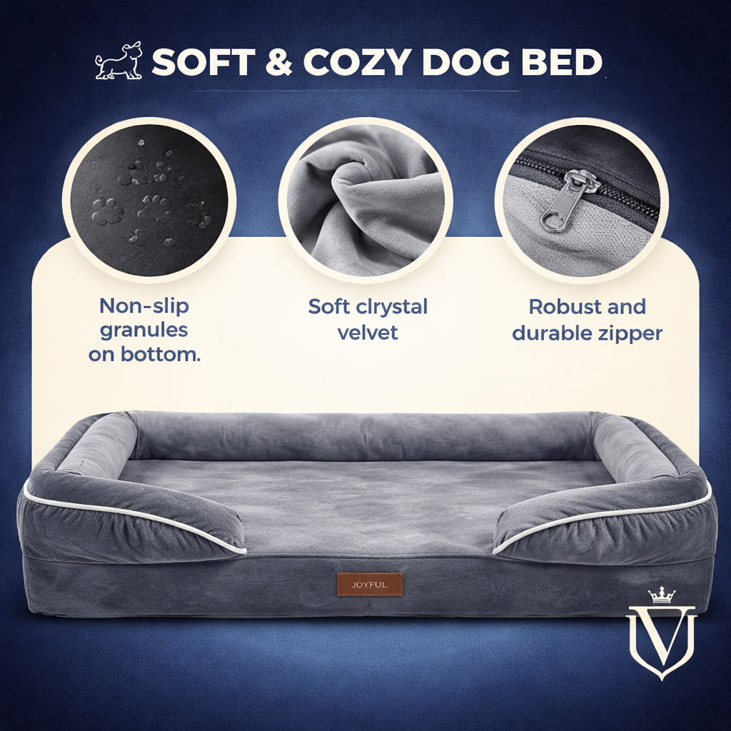 Orthopedic Dog Bed Designed to Relieve the Pain in Their Hips & Joints caused by Dysplasia, Arthritis, and Old Age