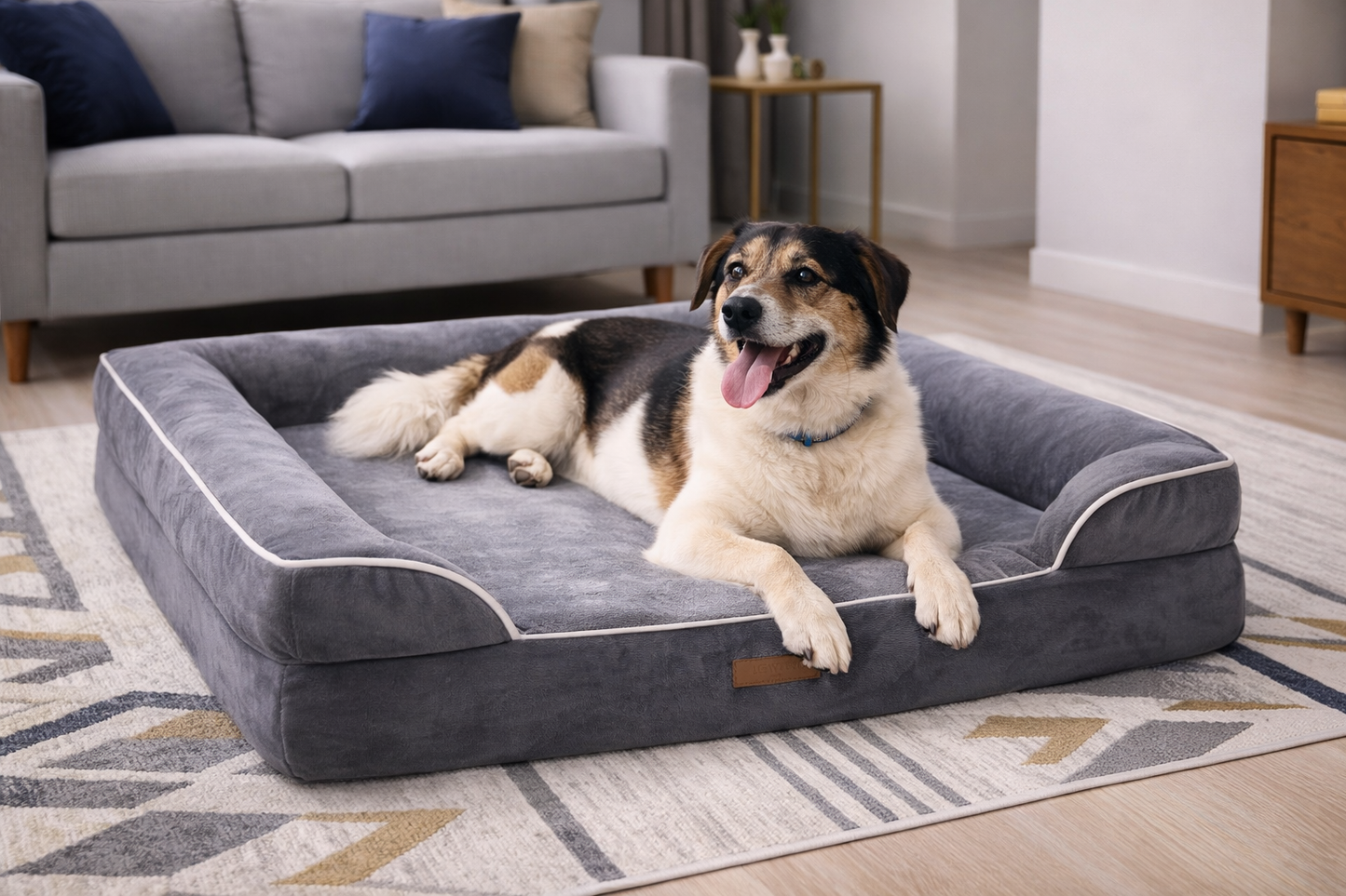 Orthopedic Dog Bed Designed to Relieve the Pain in Their Hips & Joints caused by Dysplasia, Arthritis, and Old Age