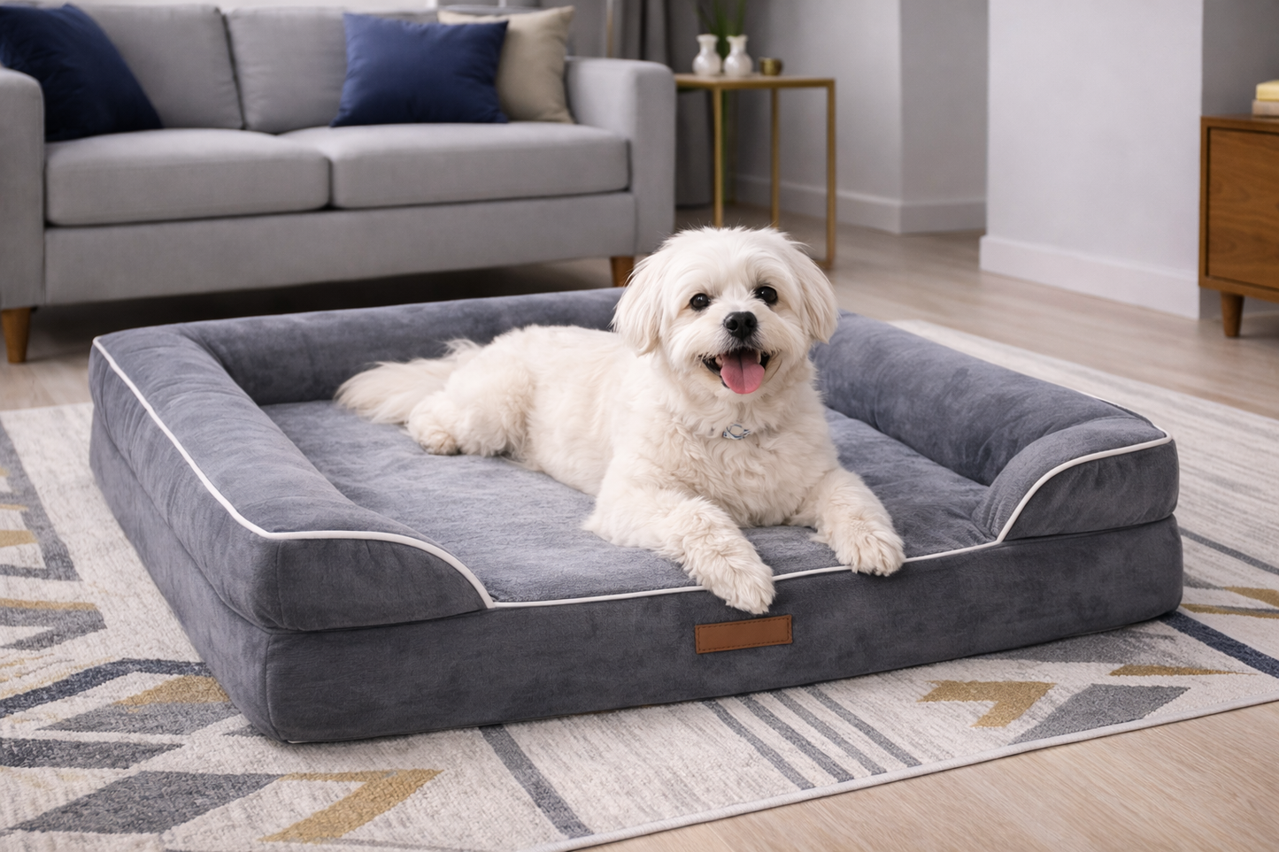 Orthopedic Dog Bed Designed to Relieve the Pain in Their Hips & Joints caused by Dysplasia, Arthritis, and Old Age